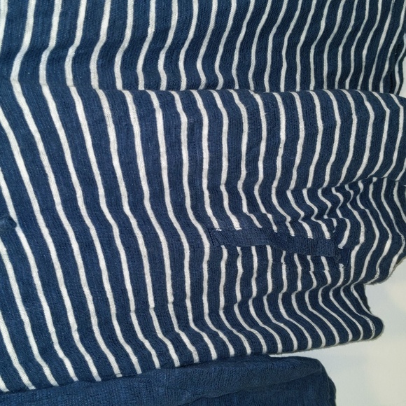 JJill Women's Size L Petite Linen Cotton Blend Nautical Theme Popover Top - Picture 4 of 13